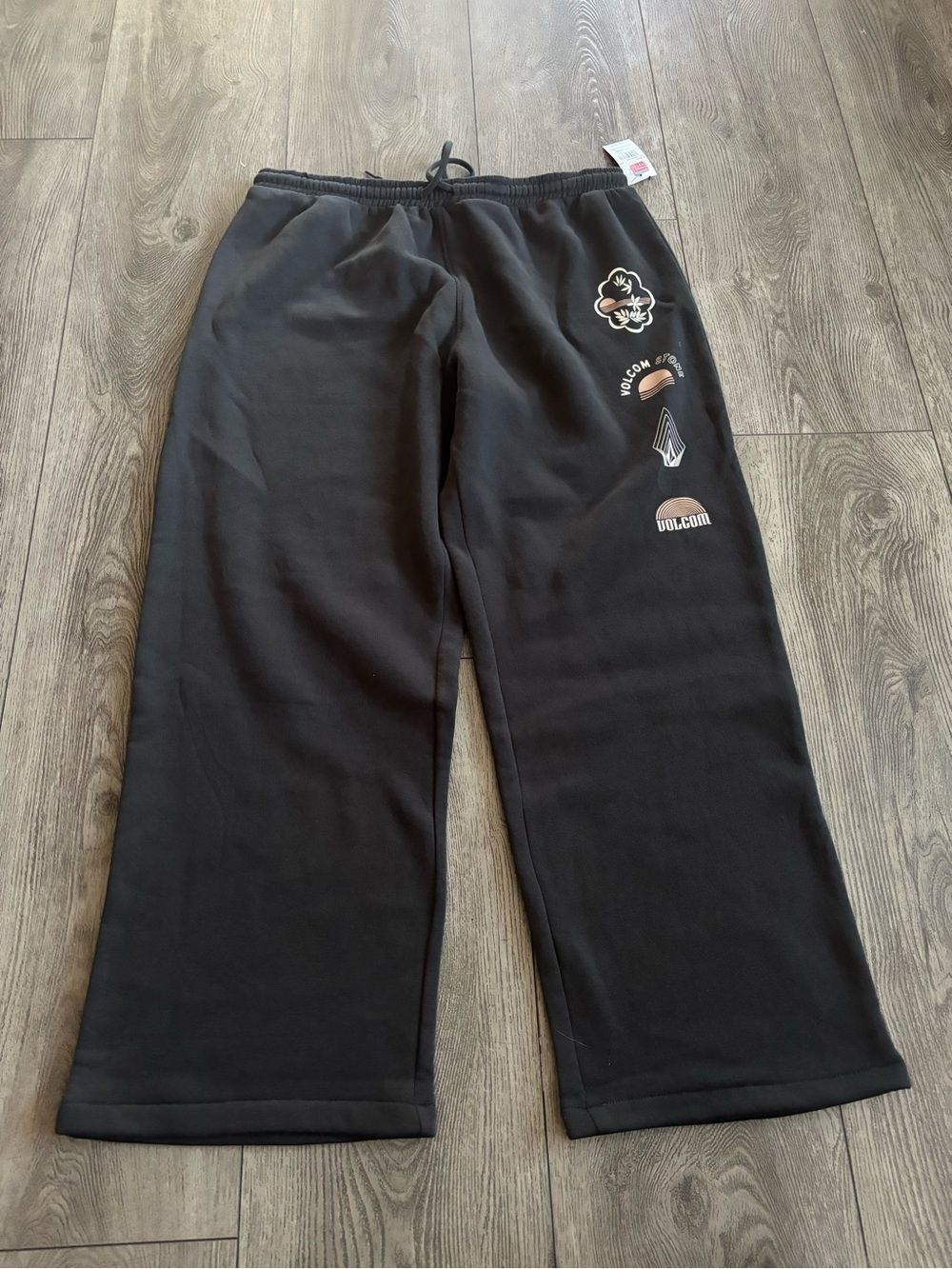 Volcom Black Sweatpants with Graphic Logos